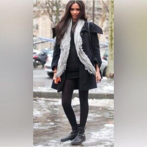 HOUSE OF HARLOW 1960 Sz 7 Black Leather Portia Biker Moto Combat Harness Boots